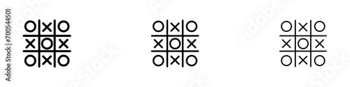 Tic tac toe vector illustration set. O X game icon. Cross and tick kids game for UI designs. photo