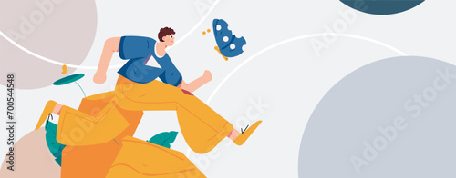 People exercising healthy running vector internet operation illustration
