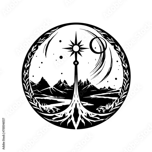 Ethereal Harmony: Embrace the Dual Heritage with a Captivating Half-Elf Race Insignia - Navigate Dungeons & Dragons Realms with Graceful Versatility