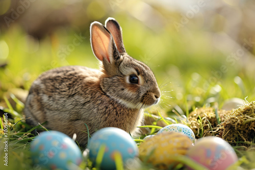 easter bunny with easter eggs © TimosBlickfang