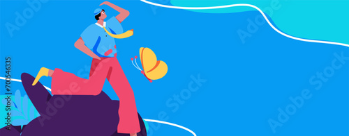 People exercising healthy running vector internet operation illustration

