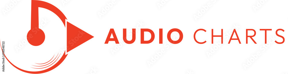 audio media logo, audio chart logo, song playlist logo, Creative Media Concept Logo Design Template