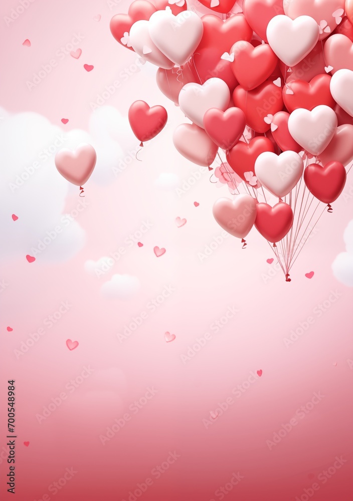 heart with ballons background