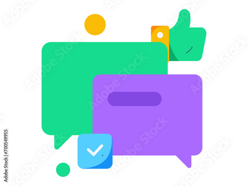 Virtual characters social communication concept business flat vector hand drawn illustration
