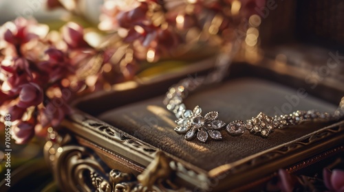 Jewelry as a Gift, elegant piece of jewelry in box photo
