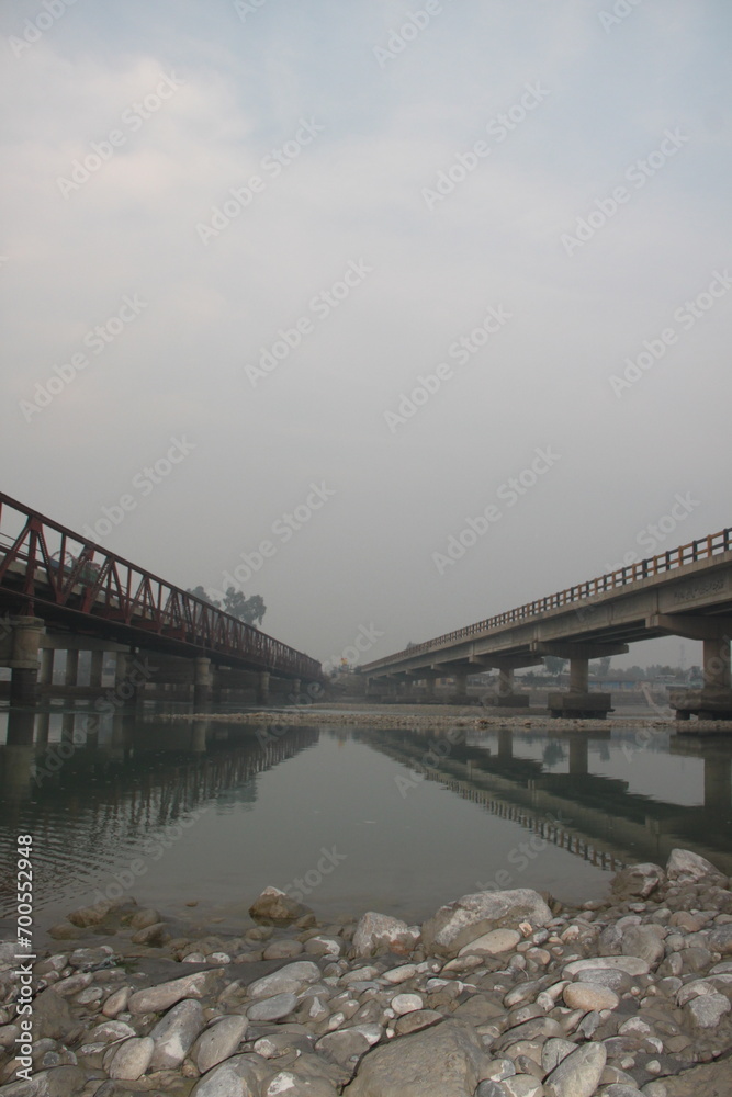 view of river between two bridges, river between two bridges