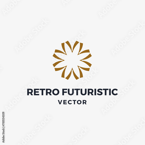 Abstract beautiful retro futuristic vector