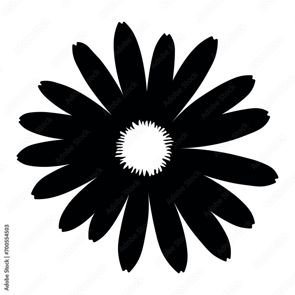 Flower black vector icon on white background Flower black vector icon on white background