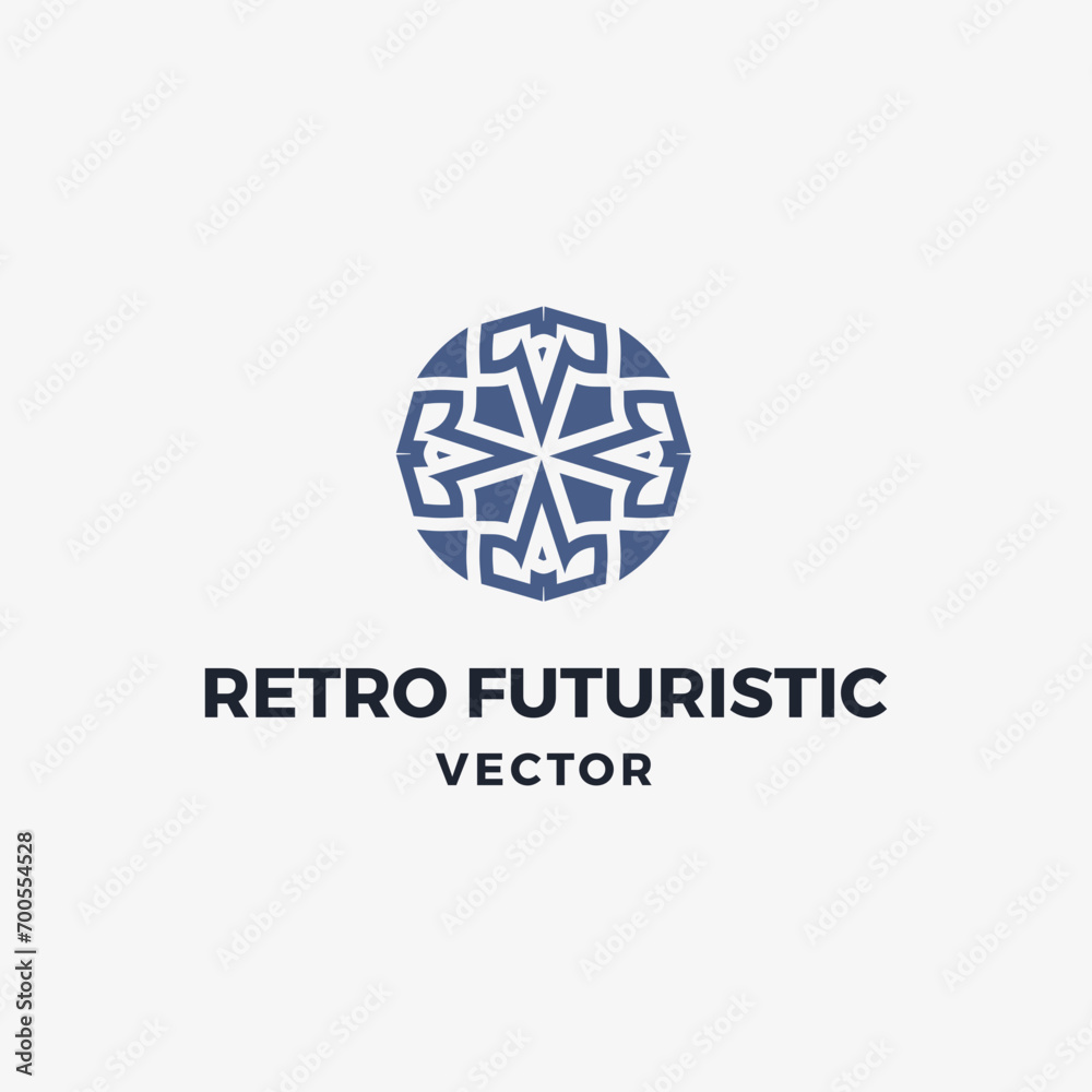 Fototapeta premium Retro futuristic vector logo