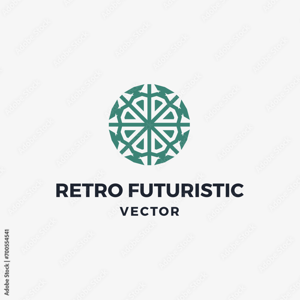 Retro futuristic vector logo Retro futuristic vector logo