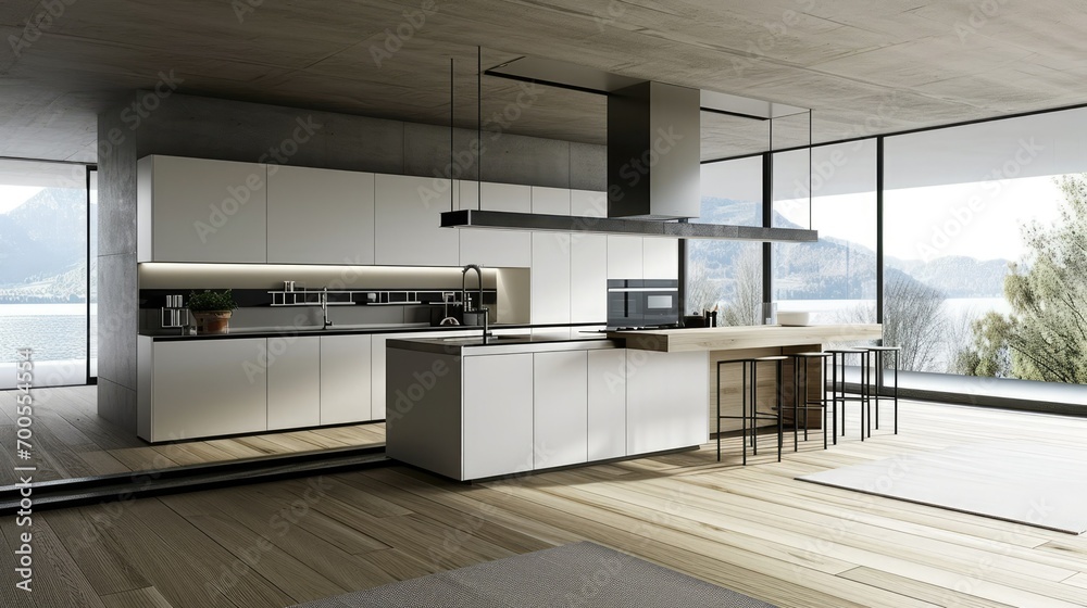Modern Minimalist Kitchen: A sleek, modern kitchen with clean lines, minimalist decor, and state-of-the-art appliances, emphasizing simplicity and functionality Modern Minimalist Kitchen: A sleek, modern kitchen with clean lines, minimalist decor, and state-of-the-art appliances, emphasizing simplicity and functionality