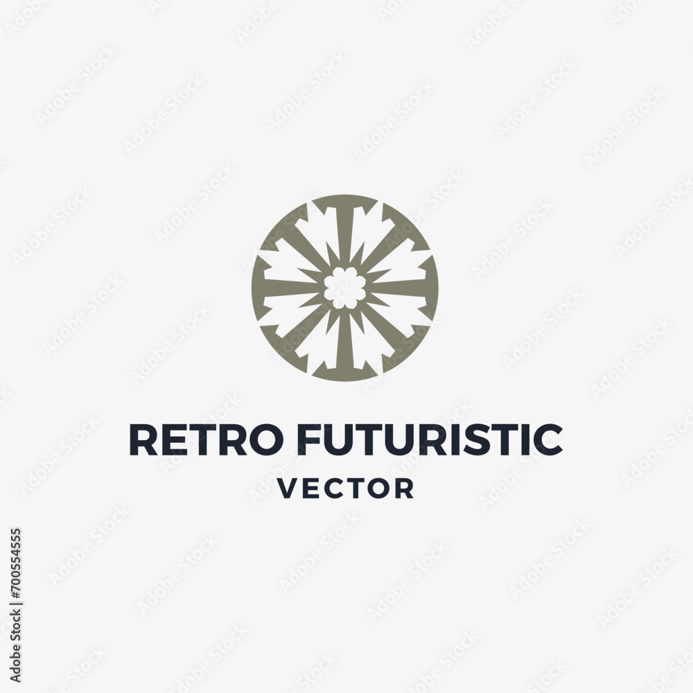 Retro futuristic vector logo Retro futuristic vector logo