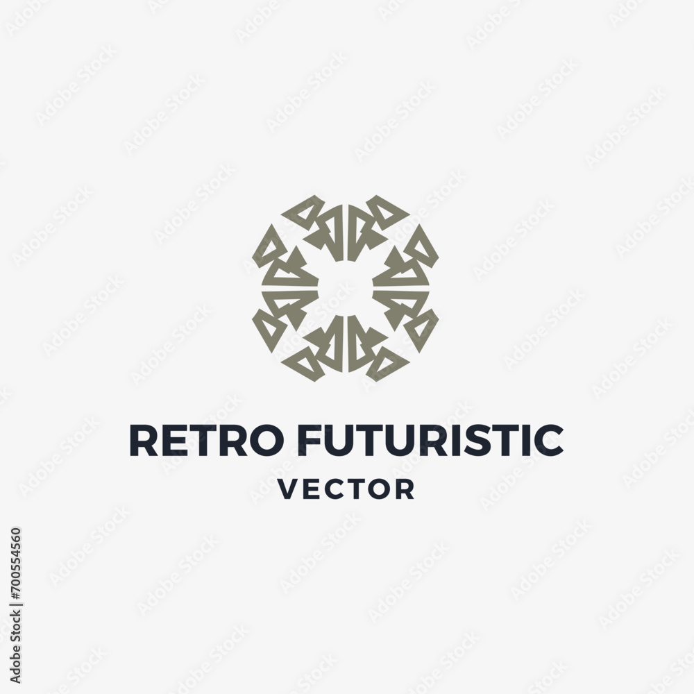 Retro futuristic vector logo Retro futuristic vector logo