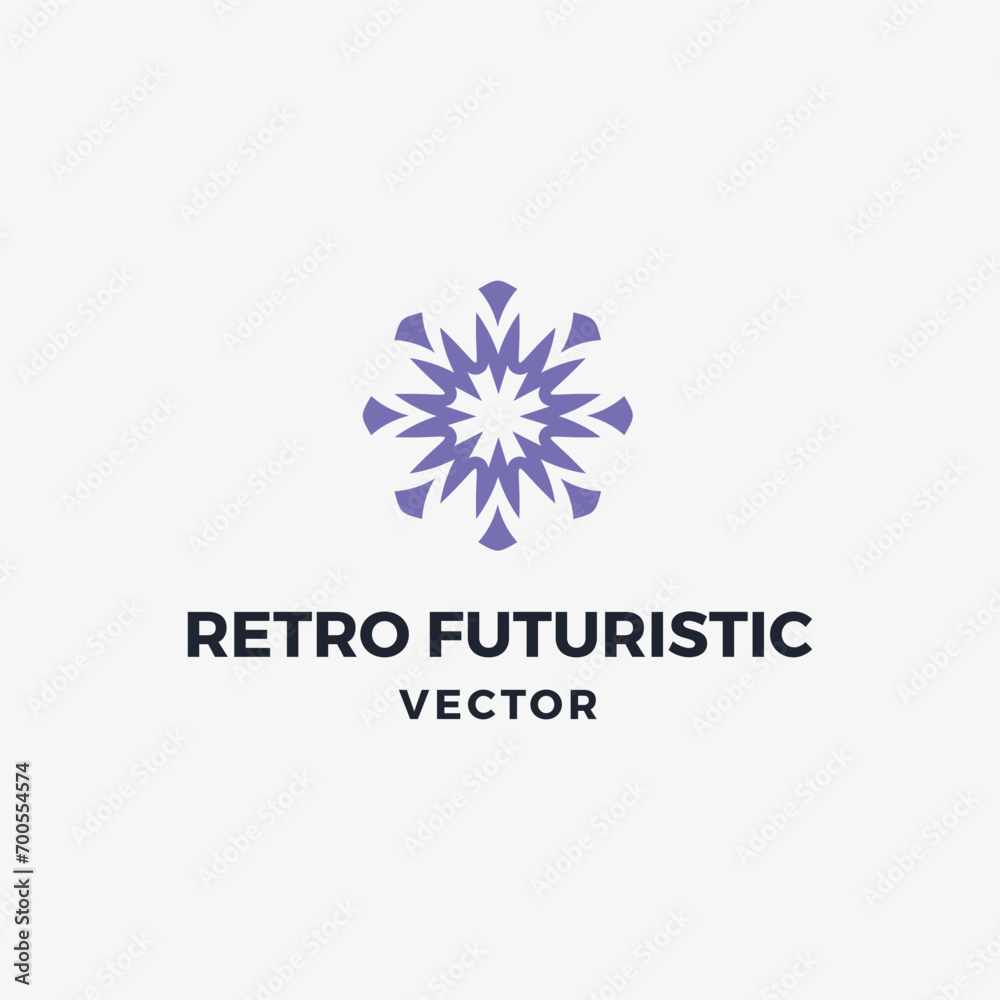 Retro futuristic vector logo