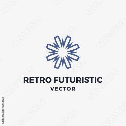 Retro futuristic vector logo