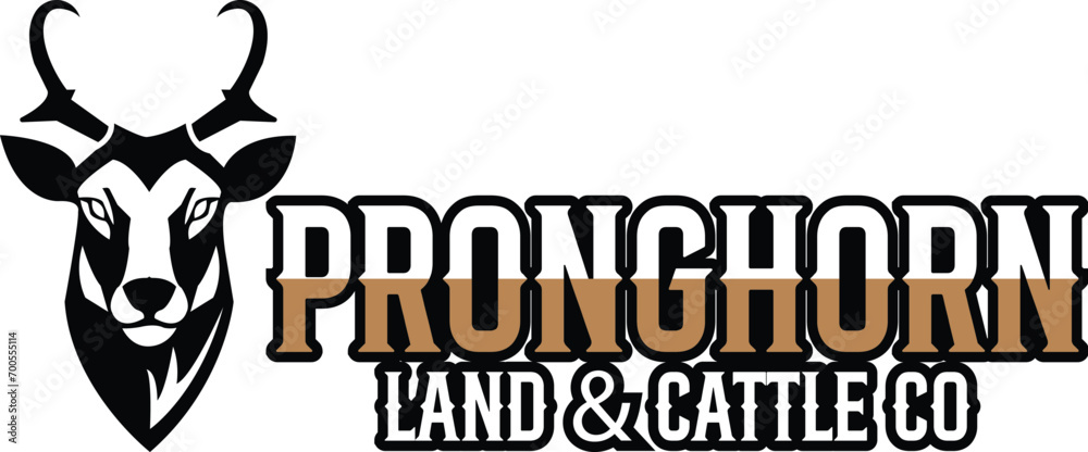 pronghorn farm logo, pronghorn farm logo design illustration, pronghorn ...