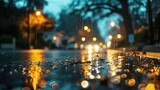 Rainy Street Bokeh, street scene with many light