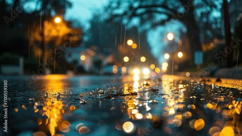 Rainy Street Bokeh, street scene with many light