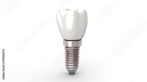 3d Realistic Render White Tooth Implant
