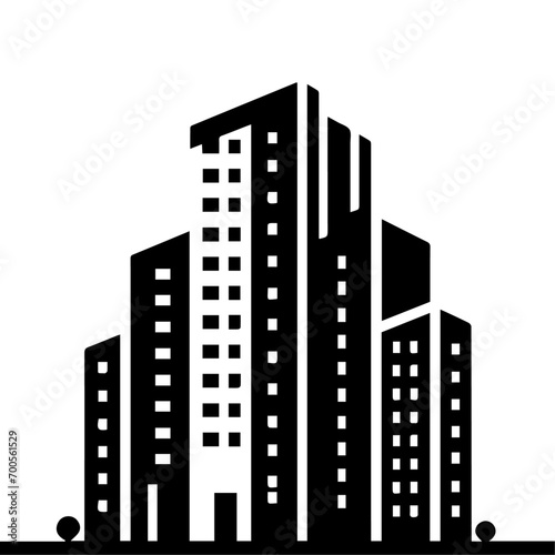 Building Icon vector silhouette black color