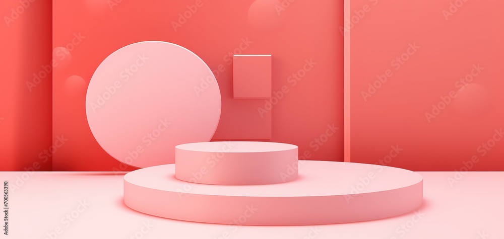 Empty Podium With Heart Love pastel background. Minimal romantic backdrop with stand for branding and presentation on Valentine's Day. Empty Podium With Heart Love pastel background. Minimal romantic backdrop with stand for branding and presentation on Valentine's Day.