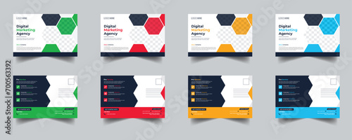 Modern Creative Corporate Post Card Template, Vector Template for Opening Invitation Editable, Professional Business Postcard Design, Event Card Design, Invitation Design, Direct Mail EDDM Template