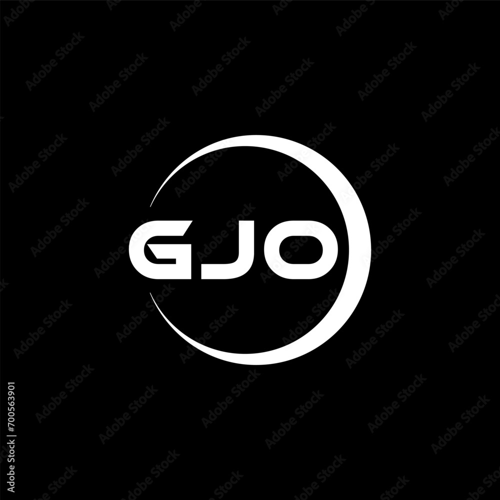 GJO letter logo design with black background in illustrator, cube logo, vector logo, modern alphabet font overlap style. calligraphy designs for logo, Poster, Invitation, etc. GJO letter logo design with black background in illustrator, cube logo, vector logo, modern alphabet font overlap style. calligraphy designs for logo, Poster, Invitation, etc.