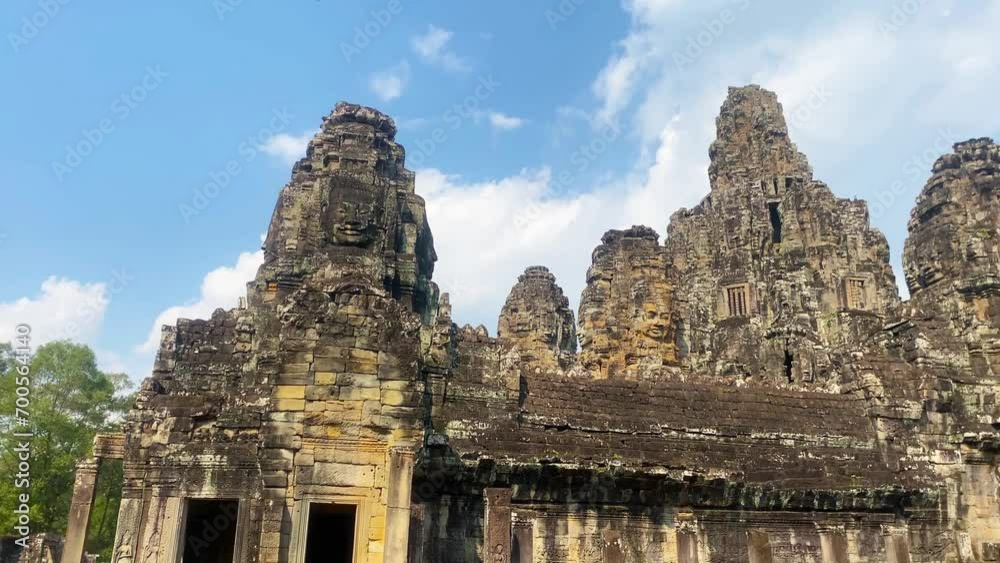 The three-level Mount Bayon Temple, a temple of the Khmer civilization, located on the territory of Angkor in Cambodia The three-level Mount Bayon Temple, a temple of the Khmer civilization, located on the territory of Angkor in Cambodia