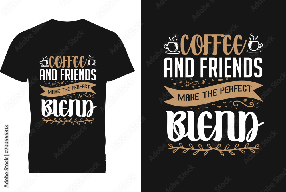 Creative art typography coffee tshirt design