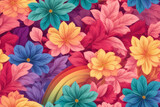 Brilliant and Colorful Flower Pattern in Vector Design of Radiant Florals