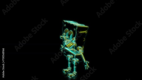 Rendering 3D animation, VISUAL EFFECTS Spongebob Squarepants model on a black background photo