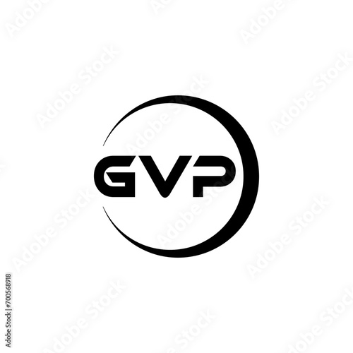 GVP letter logo design with white background in illustrator, cube logo, vector logo, modern alphabet font overlap style. calligraphy designs for logo, Poster, Invitation, etc. photo