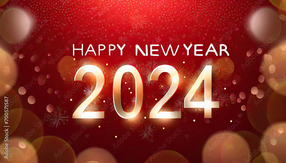 Greeting card Happy New Year 2024