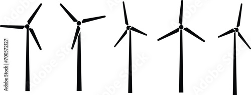 Set of Wind power icons template in Fill Styles symbols signs isolated on white background for graphic and web designs. Ecology, alternative renewable energy, electricity, recycle, save the planet.