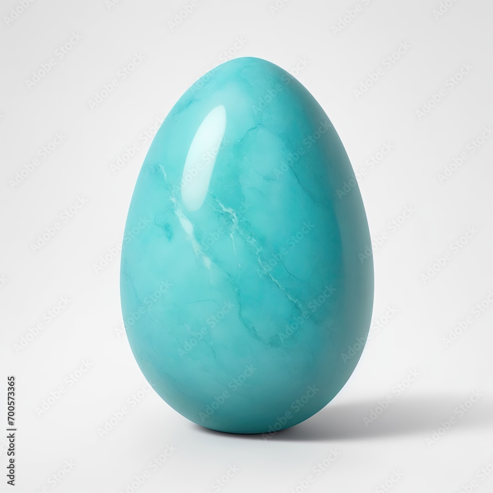 Turquoise stone Egg shape on white background Turquoise stone Egg shape on white background