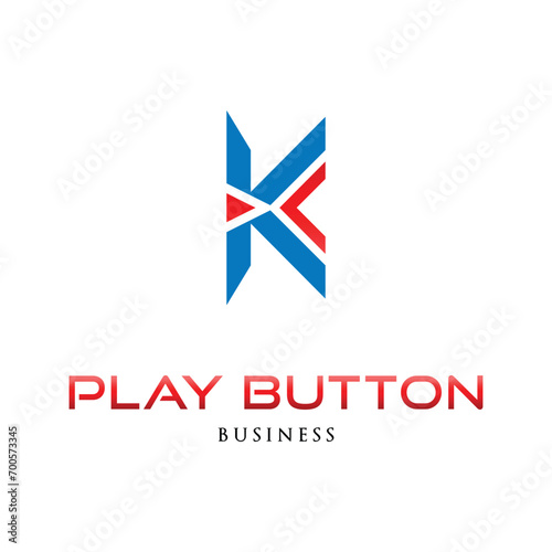 Free Download Initial Letter K Play Button Icon Logo Design Template - GFXLoad