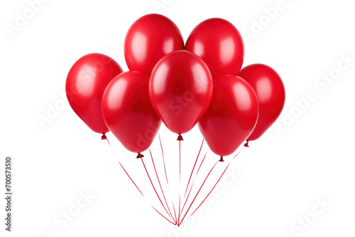 Unic Red Balloons on Transparent Background