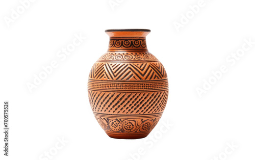 Traditional Handcrafted Ceramic Vase on White or PNG Transparent Background