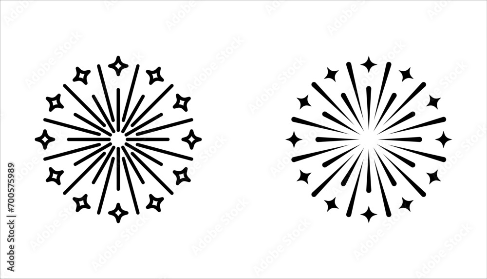 Obraz premium firework icon set, design Logo template on white background.