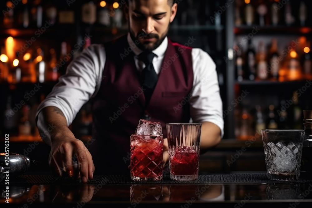 Bartender Making Delicious Cocktails