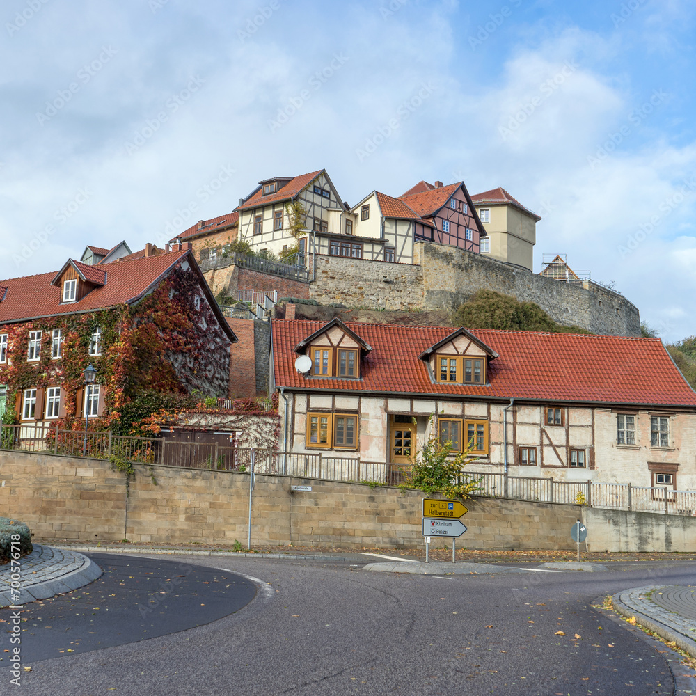 Historical buildings on the Münzberg in Quedlinburg, Saxony-Anhalt, Germany