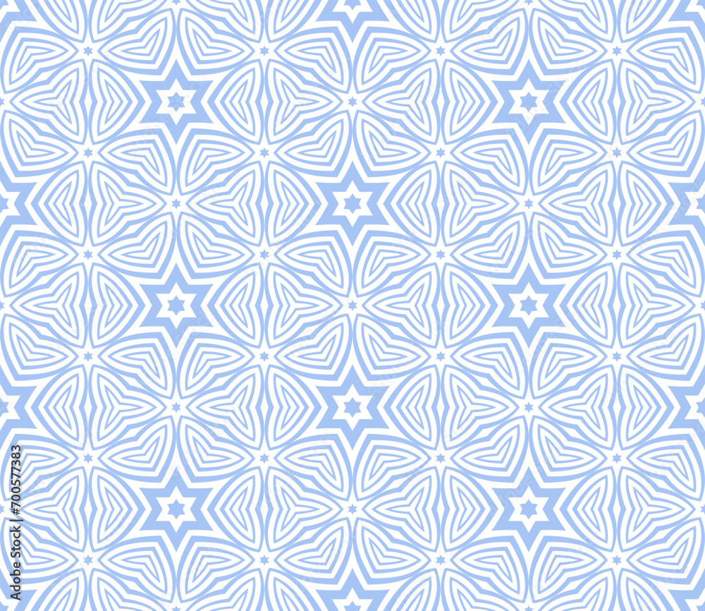 Abstract Seamless Geometric Light Blue and White Pattern.