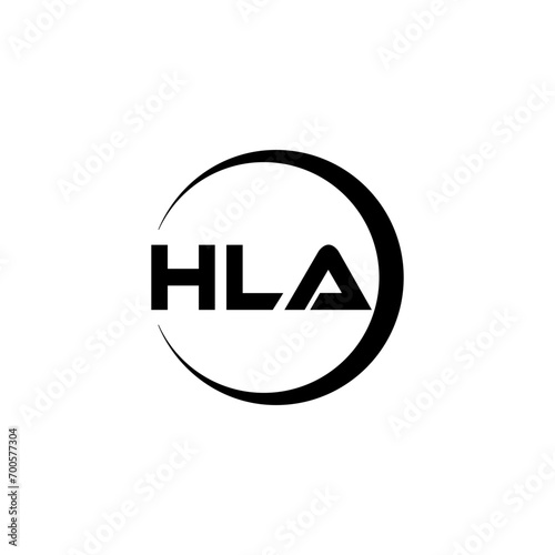 HLA letter logo design with white background in illustrator, cube logo, vector logo, modern alphabet font overlap style. calligraphy designs for logo, Poster, Invitation, etc.
