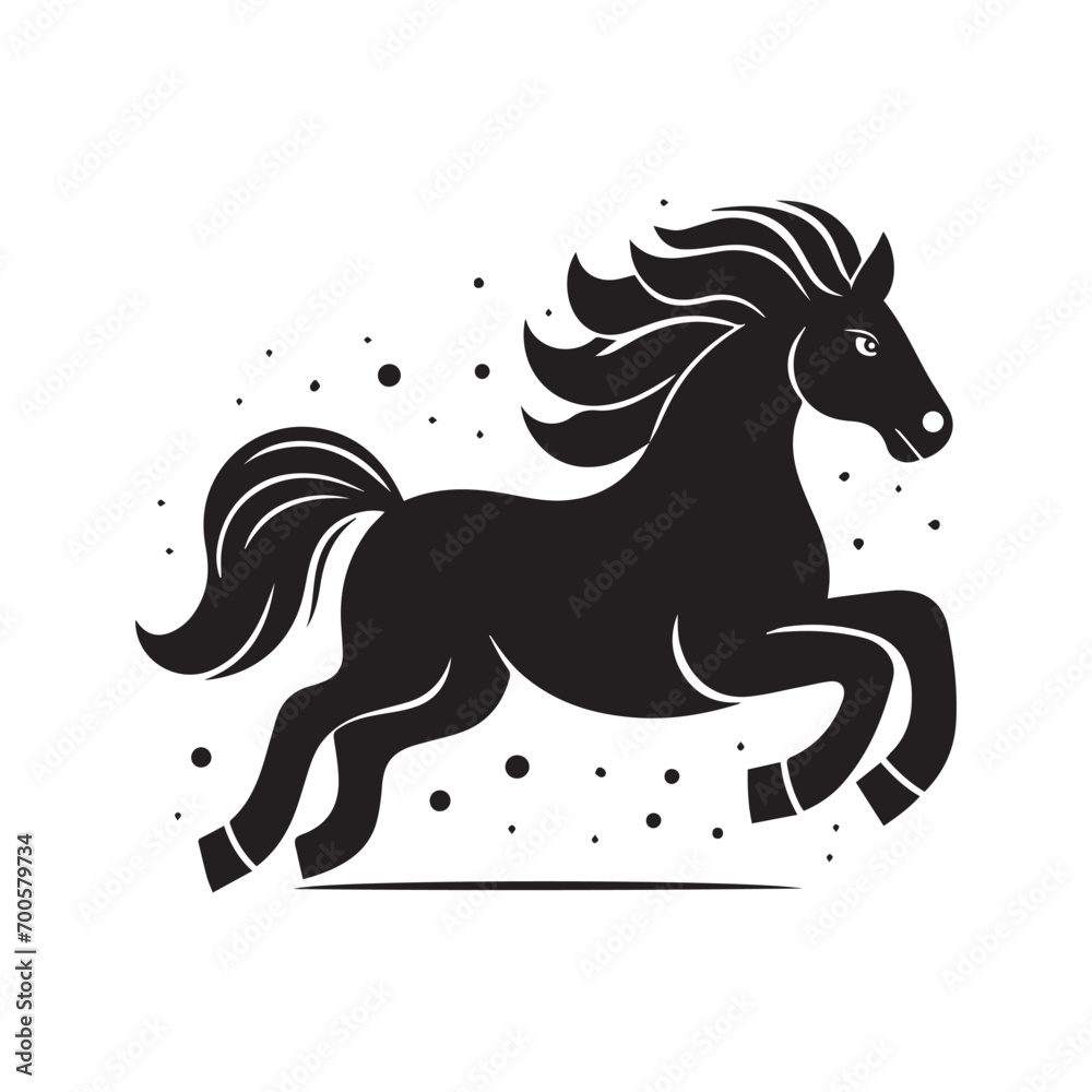 black horse silhouette vector for easily used for T-shirt design. Stock ...