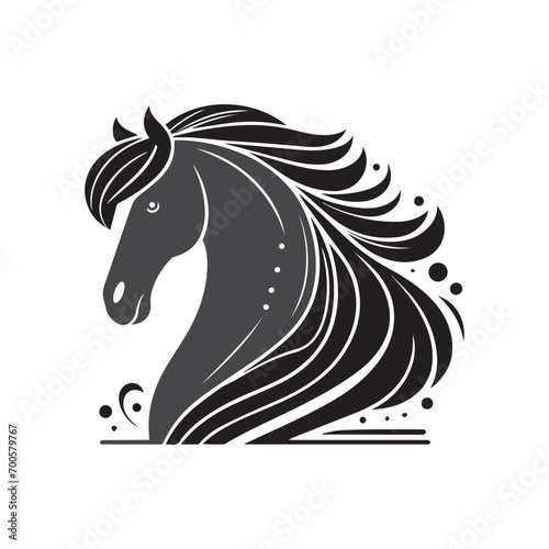 black horse silhouette vector for easily used for T-shirt design.