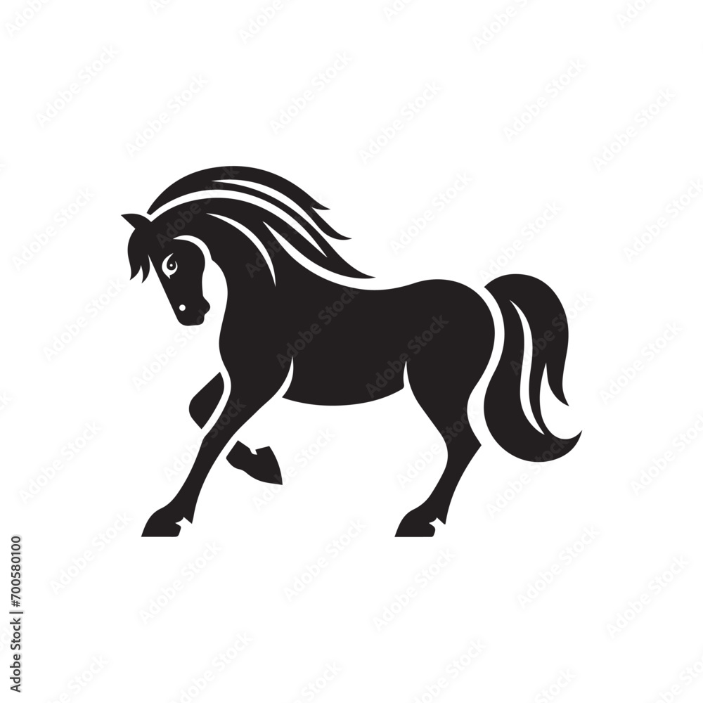 Obraz premium black horse silhouette vector design.