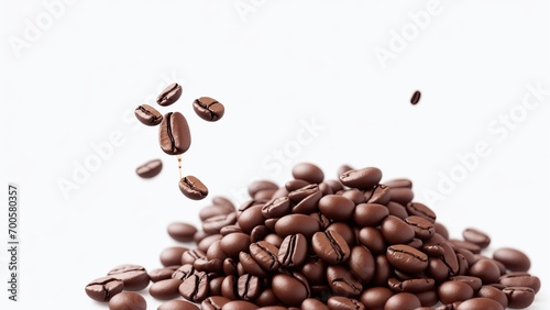 Delicious coffee beans on white background
