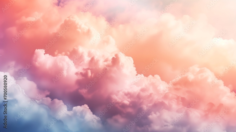 Majestic Clouds at Sunset: Soft Pink and Lavender Tones