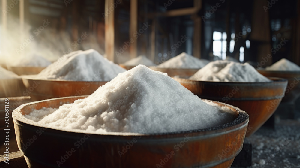 Production of new goods at the factory, modern technologies. sea salt mining Production of new goods at the factory, modern technologies. sea salt mining