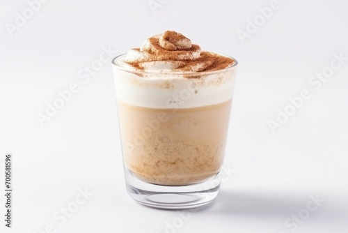 Isolated frappe cup with cream and cinnamon powder on white background © Muh